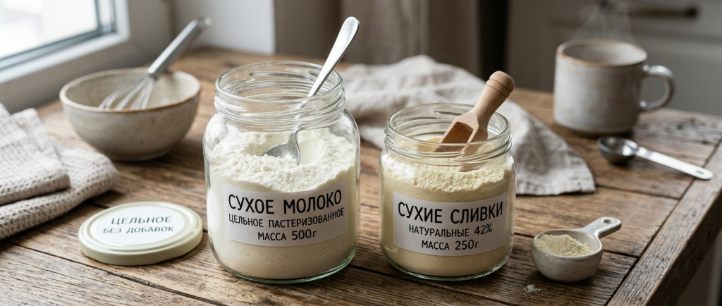 Сухое молоко и сухие сливки